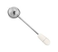 Scolapiatti da cucina in acciaio inox, per spolverare la farina, con una sola mano, con bastoncini a molla, per cucina, sala da pranzo e bar, vassoio antigoccia (bianco, taglia unica)