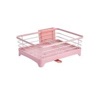 Scolapiatti da cucina, in metallo, staccabile, per piatti, colore rosa