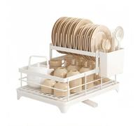 Scolapiatti Da Cucina - Ottimizza Lo Stoccaggio E L'efficienza In Qualsiasi Spazio, Supporto Scolapiatti A 2 Livelli Resistente Alla Ruggine, Profilo 39x28 Cm + 15,35 Pollici, Struttura In Acciaio Al