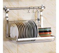 Scolapiatti da cucina, Scaffale da cucina parete in acciaio inox Stendibiancheria Cestello di scarico Scolapiatti Scaffali