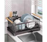 Scolapiatti da cucina, scolapiatti in acciaio inox, scolapiatti for lavello da cucina, organizer e contenitori for la cucina(Black)