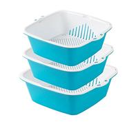 Scolapiatti da Cucina Set di verdure Cestello di scarico a doppio strato Lavabo Filtro Acqua Cucina Bacinella for verdure Bacinella for cesto di frutta for lavaggio in plastica Scolapiatti con Scarico