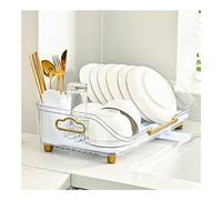 Scolapiatti da cucina trasparente con portautensili, salvaspazio per asciugare i piatti, accessorio da cucina elegante e funzionale