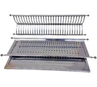 Scolapiatti da Incasso in Acciaio INOX | Kit Completo per Mobile Pensile Diverse Misure | Con Molle Regolabili, Griglia Bicchieri e Raccogli Gocce | Alta Qualità e Resistenza (Per Pensile 80 cm)
