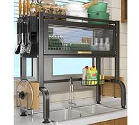 Scolapiatti da lavello di grande capacità, salvaspazio, per ciotole, piatti e tazze, soluzione efficiente per riporre il piano di lavoro, massimizza lo spazio in cucina
