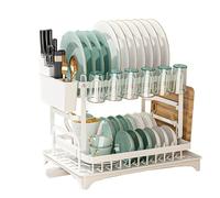 Scolapiatti da Lavello multifunzionale in acciaio inox per lavello da cucina, 42 * 30 * 29 cm(Wit)