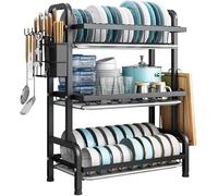 Scolapiatti da lavello Scolapiatti a 3 ripiani sopra il lavello con scolapiatti e organizer