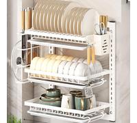 Scolapiatti da parete MultiLevel Kitchenwith Drainboard con Scolapiatti a doppio strato per bancone della cucina Sto