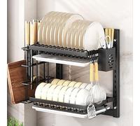 Scolapiatti da parete, organizer a più livelli con superficie drenante, grande cestello scolapiatti per piani di lavoro della cucina