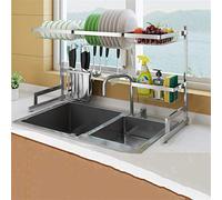 Scolapiatti e posate in acciaio inox, salvaspazio, lavabile in lavastoviglie, perfetto per la cucina (85 x 32 x 52 cm)