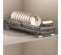 Scolapiatti espandibile per bancone della cucina, cassetto estraibile per cucina, organizer sotto il lavandino (scaffale per ciotola a livello singolo), 42 x 19 x 11,5 cm, scolapiatti regolabile