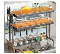 Scolapiatti espandibile per piano di lavoro della cucina, organizer regolabile per lavello, scolapiatti salvaspazio per bancone della cucina (60,5 ~ 92,5 cm B)