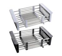 Scolapiatti espandibile, scolapiatti sopra il lavello, scolapiatti da banco, acciaio inossidabile antiruggine for cucina(Red)