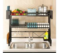 Scolapiatti estensibile e multifunzionale da mettere sopra il lavello, organizer da cucina e ripiano per piatti, salvaspazio, per piccole cucine, appartamenti, ecc. (monostrato)
