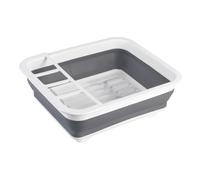 Scolapiatti Gaia pieghevole bianco/grigio Bianco