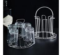 Scolapiatti in acciaio inox capovolto per bicchieri, capacità di 6 o 8 tazze, salvaspazio per cucina e bar