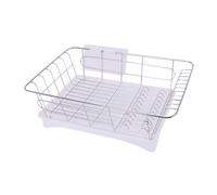 Scolapiatti in acciaio inox con set da 3 pezzi bianco