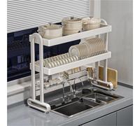 Scolapiatti in acciaio inox da 25,5 cm, multifunzione, per ciotole e piatti, salvaspazio, soluzione per la cucina durevole ed elegante