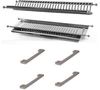 Scolapiatti in Acciaio Inox da 76 cm di lunghezza variabile da 73 cm a 78 cm con supporti laterali per pensili da 80 cm MADE IN ITALY