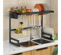 Scolapiatti in acciaio inox per lavello da cucina, organizer salvaspazio (84 x 31 x 52 cm) per soluzioni efficienti di asciugatura e conservazione dei piatti.