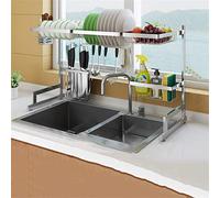 Scolapiatti in acciaio inox per lavello da cucina, salvaspazio, per piatti e utensili, lavabile in lavastoviglie, grande (85 x 32 x 52 cm)