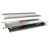 SCOLAPIATTI IN ACCIAIO INOX PER PENSILI DA CUCINA CON VASCHETTA RACCOGLIGOCCE