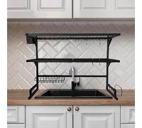 Scolapiatti in acciaio satinato inox da appoggio lavello organizer cucina