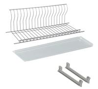 Scolapiatti in Cromo Protetto con Griglia Verticale - 86 cm, Alta Qualità, Ideale per Pensili da Cucina da 90 cm. Antiruggine, perfetta sostituzione, comprende portabicchieri e vaschetta