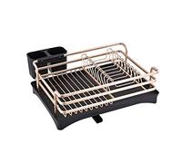 Scolapiatti in lega di alluminio dorato con scolapiatti elegante da cucina, supporto salvaspazio per bancone della cucina, facile da pulire