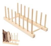 Scolapiatti in Legno di Bambù, Supporto per Piatti, Scolapiatti Legno per Ciotole, Stoviglie, Tazze, Taglieri, CD, Libri