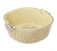 Scolapiatti in plastica a doppio strato, impilabile, colino da cucina per verdure e frutta, con base di stoccaggio (A)