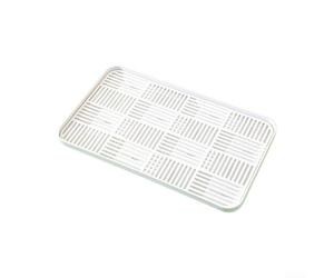 Scolapiatti in plastica robusta, design scanalato, colore bianco | Divisione degli strati superiore e inferiore, facile separazione, pulizia accurata, previene la formazione di muffe