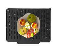 Scolapiatti in silicone - Tappetino per asciugare stoviglie 40 x 32 x 2 cm, supporto antiscivolo | Gestione 'acqua per ciotola, , posate, forchetta, cucchiaio, bib
