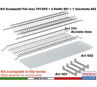 Scolapiatti Incasso Filo Inox Pensile 80 completo di Vaschetta Plastica