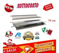 SCOLAPIATTI INCASSO INOX COLAPIATTI A MOLLA BASE VASCHETTA RACCOGLI GOCCE 76CM