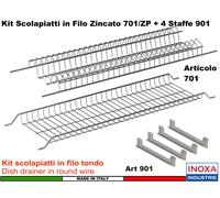 Scolapiatti Metallo Grigio Incasso Per Pensile 60CM INOXA 701 + Staffe