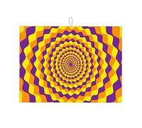 Scolapiatti multicolore per bancone da cucina, linea visiva sfumata, illusione ottica, divertente tappetino di asciugatura in silicone assorbente, grande, 18 x 24 pollici