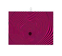 Scolapiatti multicolore per bancone da cucina, sfumatura, linea visiva, illusione ottica, divertente, bianco, in microfibra, ultra assorbente, grande, 18 x 24 pollici