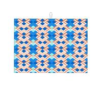 Scolapiatti multicolore per il bancone della cucina con motivi geometrici, mosaico, reticolo, facile da usare, grande, 18 x 24 pollici