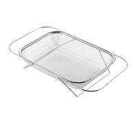 Scolapiatti multifunzione da cucina a rete fine con manici in gomma, perfetto per piatti, tazze, verdura e frutta (29,5 x 6 x 21 cm)