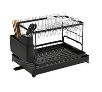 Scolapiatti, Organizzatore da Cucina a 2 Livelli, Portautensili Rimovibile, Design In Acciaio Resistente alla Ruggine, Scolapiatti da Appoggio con Utilizzo per Lavello Casa Appartamento Dormitori