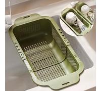 Scolapiatti per bancone della cucina, cestello scolapiatti retrattile in scolapiatti per lavello, scolapiatti multiuso per lavello interno, scolapiatti sopra il lavandino per pulire e drenare l'acqua