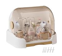 Scolapiatti per bottiglie, scolabottiglie con coperchio, vassoio di supporto per allattamento, accessorio portatile per l'alimentazione, scatola con coperchio antipolvere, organizer efficiente per