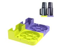 Scolapiatti per Cup, doppio modello, scolapiatti per tazze, cannucce, coperchio Cup accessori, scolapiatti in silicone, per diametro del bordo inferiore a 4 pollici (giallo+viola)