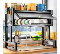 Scolapiatti per il lavello, scolapiatti per il lavello della cucina, scolapiatti con coperchio Caratteristiche:Di' addio al caos in cucina: Stanco di una cucina disordinata? Lo scolapiatti è dotato di