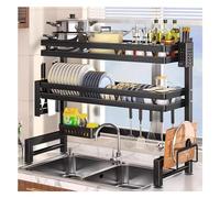 Scolapiatti per lavello - Grande piano di lavoro nizer, salvaspazio, in acciaio resistente, 54 x 28 x 81 cm, accessorio essenziale per la cucina, soluzione di drenaggio efficiente