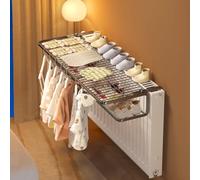 Scolapiatti per termosifone, design a doppio strato, con distanza regolabile dalla parete, ferro resistente alla ruggine, può contenere fino a 20 kg per un'asciugatura efficiente di vestiti e scarpe