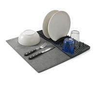 Scolapiatti Pieghevole in Polipropilene con Tappetino in Microfibra 40x50 cm - Asciugapiatti da Cucina Grigio 40x16x4 cm