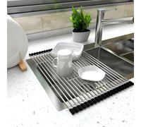 Scolapiatti pieghevole multi funzione per lavabo