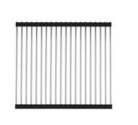 Scolapiatti pieghevole per lavello in acciaio inox, resistente al calore, per cucina, verdure e piatti, ripiano portaoggetti (nero, 20 tubi)